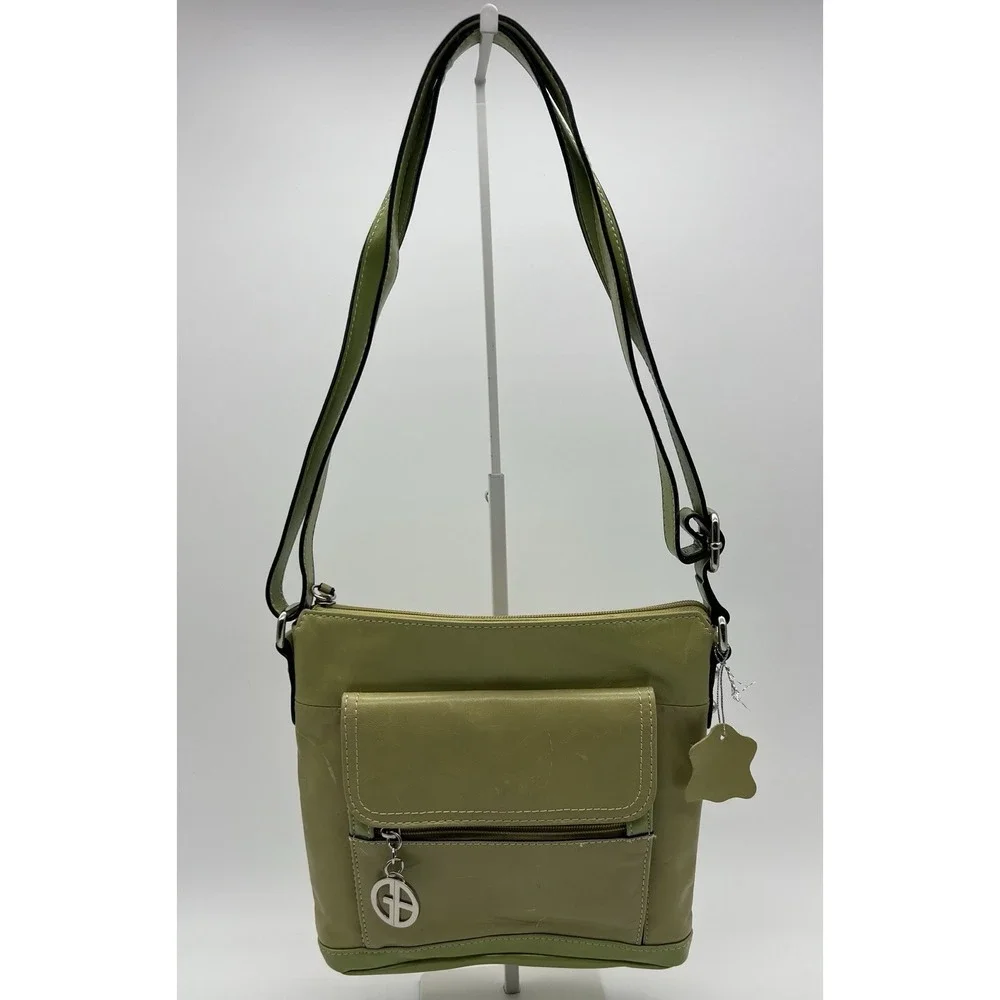 Giani Bernini Genuine Leather Green Crossbody Purse